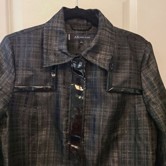 Metallic & Patent trimmed Anne Klein Jacket - Picture 4 of 10